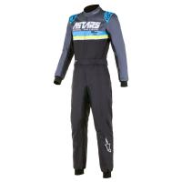Alpinestars KMX-9 V3 Graphic 4 комбинезон для картинга, черный / голубой / желтый неоновый, 40