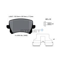 Pagid 8075 колодки тормозные задние, толщина 17,2 мм, состав SP (Street+)