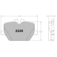 Performance Friction 2220 колодки тормозные задние, толщина 16 мм, состав Z-Rated, черный