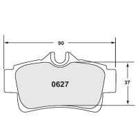 Performance Friction 0627 колодки тормозные задние, толщина 15 мм, состав 97, черный