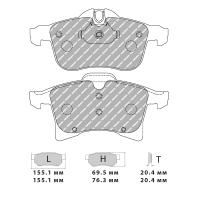 Ferodo Racing FCP1640 колодки тормозные передние, состав колодок "H" (DS 2500), черный