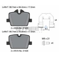 Pagid 8267 колодки тормозные задние, толщина 17 мм, состав SP (Street+)