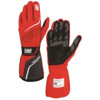 OMP Tecnica перчатки для автоспорта, красный / чёрный, XS