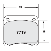 Performance Friction 7719 колодки тормозные, толщина 11 мм, состав 11, черный