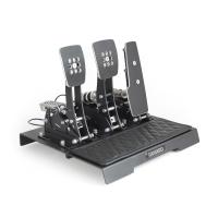 Caravangoes M2 педали для симрейсинга, 3 педали (газ, тормоз, сцепление) с ковриком, черный / серебристый