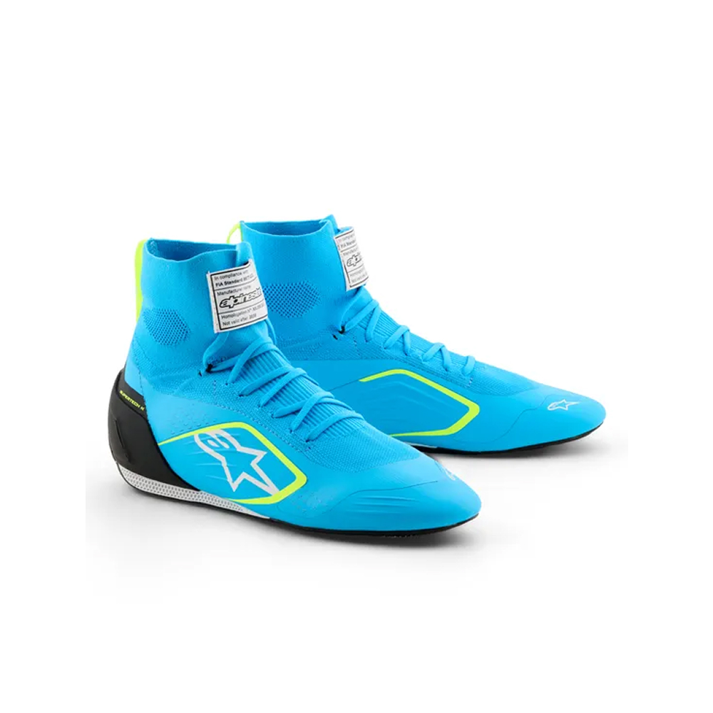 Alpinestars Supertech K ботинки для картинга, 47, голубой / чёрный / белый / жёлтый неоновый