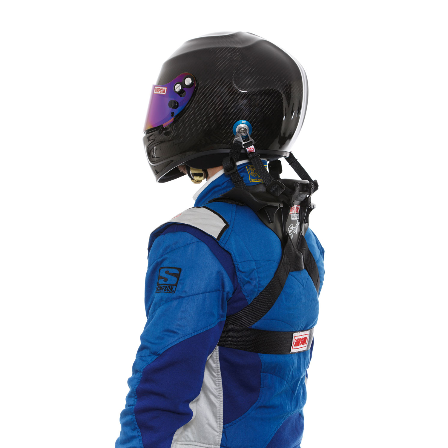 Simpson Hybrid Sport QR защита шеи для автоспорта, XL, черный, цена