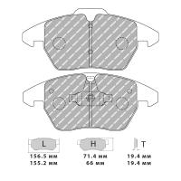 Ferodo Racing FCP1641 колодки тормозные передние, состав колодок DS Performance, черный