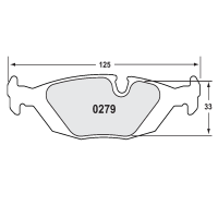 Performance Friction 0279 колодки тормозные задние, толщина 16 мм, состав 08, черный
