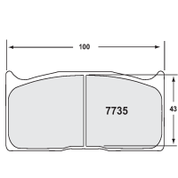 Performance Friction 7735 колодки тормозные задние, толщина 20 мм, состав 01, черный