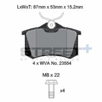 Pagid 8032 колодки тормозные задние, толщина 15,2 мм, состав SP (Street+)