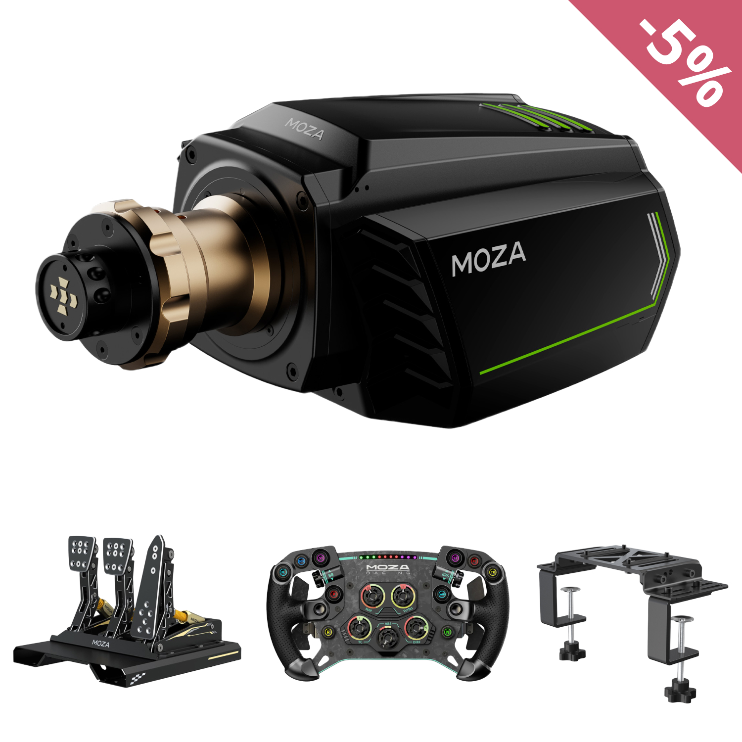 MOZA Racing R16 + руль GS V2P + педали CRP, цена