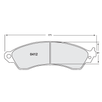 Performance Friction 0412 колодки тормозные, толщина 16 мм, состав 90, черный