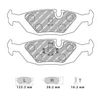Ferodo Racing FCP296 колодки тормозные задние, состав колодок "R" (DS 3000), черный