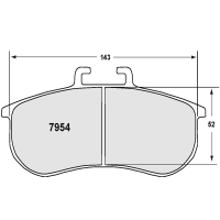 Performance Friction 7954 колодки тормозные, толщина 28 мм, состав 08, черный