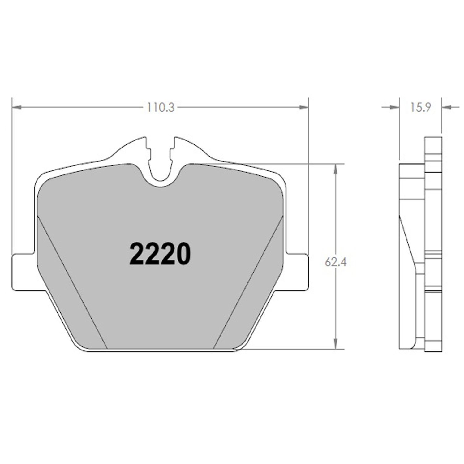 Performance Friction 2220 колодки тормозные задние, толщина 16 мм, состав  332, черный, цена