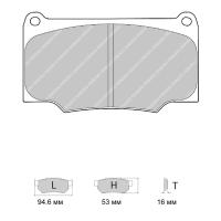 Ferodo Racing FRP1061 колодки тормозные, состав колодок "R" (DS 3000), черный