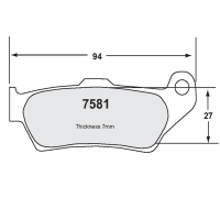 Performance Friction 7581 колодки тормозные, толщина 8 мм, состав Z-Rated, черный