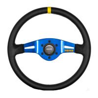 Momo Model 03 руль для автоспорта (кожа), 350 мм, вылет 70 мм, черный / синий