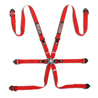 Sparco Competition H-2 PD ремни безопасности, 6 точек, 2", алюминий, красный