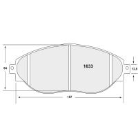 Performance Friction 1633 колодки тормозные передние, 22 мм, состав 01, черный