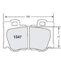 Performance Friction 1347 колодки тормозные задние, толщина 14 мм, состав Z-Rated, черный