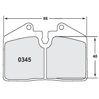 Performance Friction 0345 колодки тормозные, толщина 16 мм, состав Z-Rated, черный