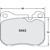 Performance Friction 0443 колодки тормозные передние, толщина 18 мм, состав 11, черный