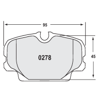 Performance Friction 0278 колодки тормозные передние, толщина 17 мм, состав 08, черный
