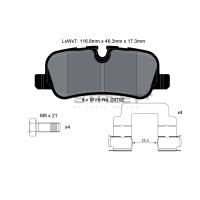 Pagid 8061 колодки тормозные задние, толщина 17,3 мм, состав SP (Street+)