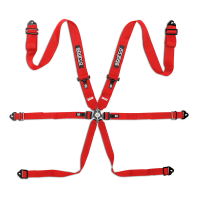 Sparco Competition H-3 Steel ремни безопасности, 6 точек, 2", алюминий, красный