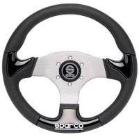 Sparco P222 руль для тюнинга (полиуретан), 345 мм, без вылета, черный / глянцевый