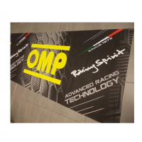 OMP  баннер, 80 см х 24 м, черный / желтый