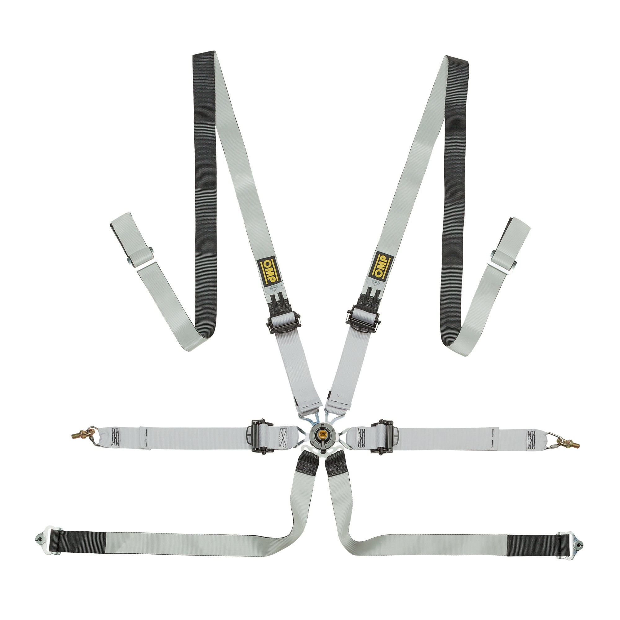 OMP One-D 2 ремни безопасности, 6 точек, 2" A04, алюминий, серый / черный