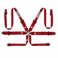 Sparco Competition H-3+2 ремни безопасности, 6 точек, 2-3", сталь, красный
