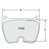 Performance Friction 7743 колодки тормозные, толщина 20 мм, состав 01, черный
