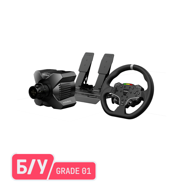MOZA Racing R3 база + руль + педали для симрейсинга (3.9 Nm, PC), б/у