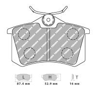Ferodo Racing FCP1491 колодки тормозные, состав колодок "H" (DS 2500), черный