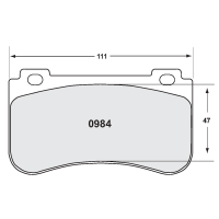 Performance Friction 0984 колодки тормозные задние, толщина 15 мм, состав Z-Rated, черный