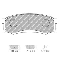 Ferodo Racing FCP1021H колодки тормозные задние, состав "H" (DS 2500), черный