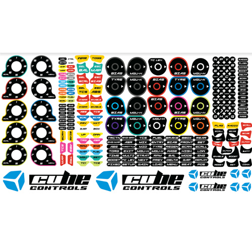 Набор наклеек для рулей Cube Controls  F-PRO / CSX-3 / GT PRO V2